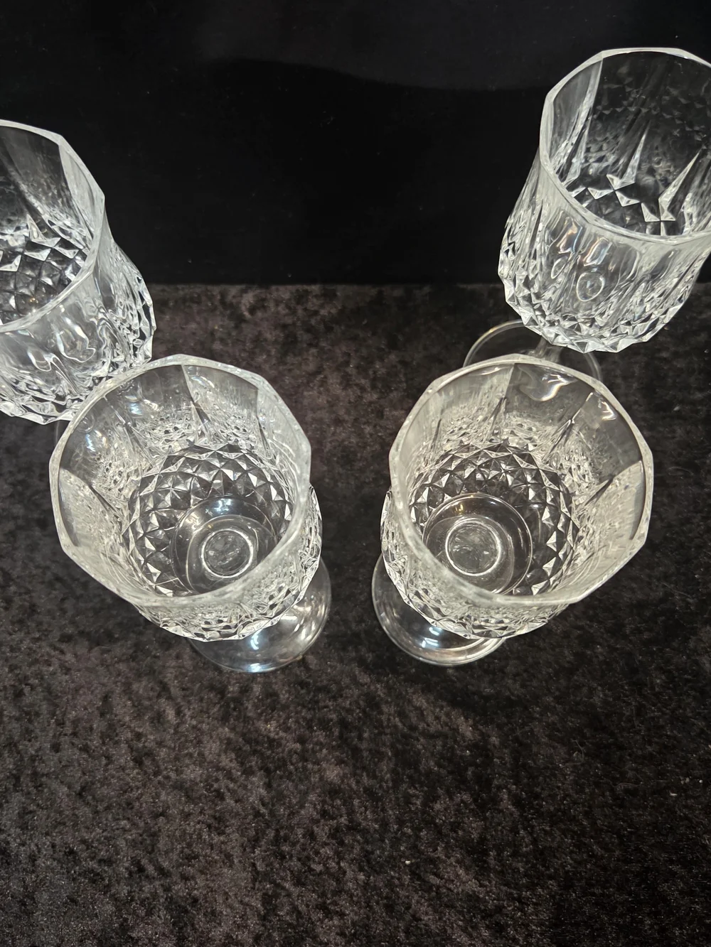 Set of 4  Crystal Wine Glasses 7,25” Cristal d'Arques Glass Stemware Goblet